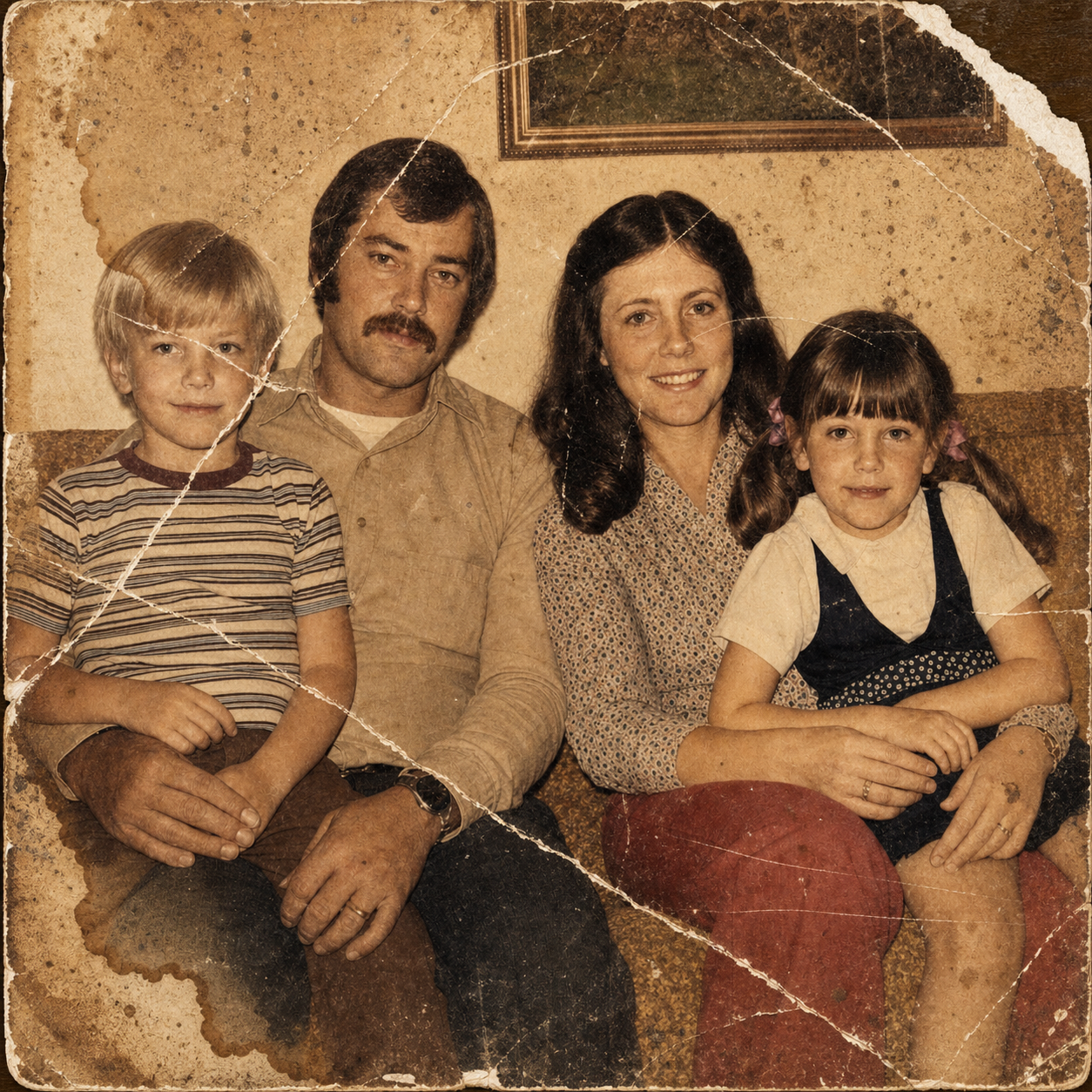 Before, the raw input you would upload for Photo Restoration: Bring a Faded Family Photo Back to Life