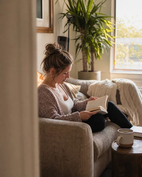 Cozy Home Lifestyle Shot — Candid "At Home" Photo for Dating Profiles preview
