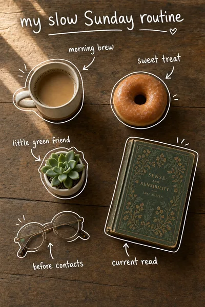 Cozy Flat Lay with Doodles — Pinterest Lifestyle Pin preview