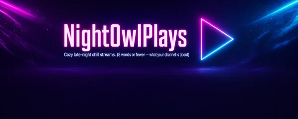 Twitch Panel Banner — 1200×480 Streamer Brand (Panel-Overlay Aware) [+ Facebook swap] preview