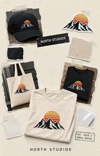 Multi-Merch Brand Poster — Scrapbook Collage for Storefront / Pinterest / Ads preview