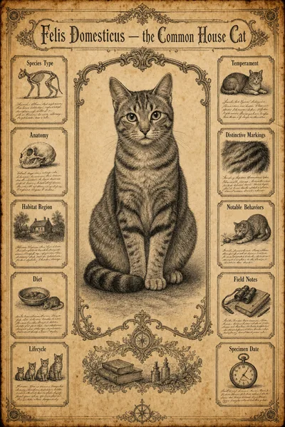 Vintage Encyclopedia Field-Guide Poster — Turn Your Pet (or Anything) Into a Victorian Atlas Entry preview