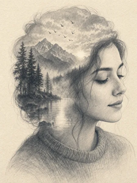 Double-Exposure Pencil Sketch — Turn a Portrait Into a Hand-Drawn Gift Piece preview