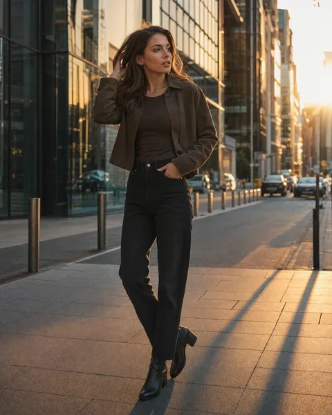 Urban Sunset Golden-Hour Editorial — Vogue-Grade Cinematic Shot of You preview